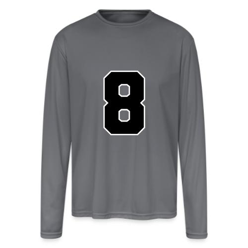 Varsity Number 8 College Style - Men's Moisture Wicking Performance Long Sleeve T-Shirt