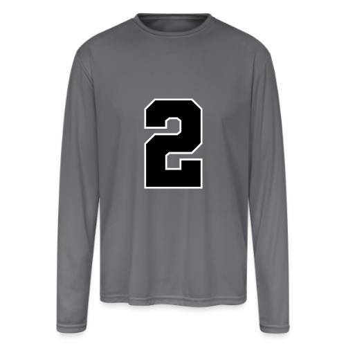 Varsity Number 2 Sports Design - Men's Moisture Wicking Performance Long Sleeve T-Shirt