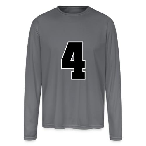 Varsity Number 4 College Style - Men's Moisture Wicking Performance Long Sleeve T-Shirt