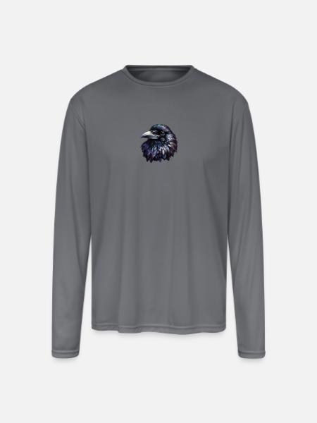 Raven - Men's Moisture Wicking Performance Long Sleeve T-Shirt - gray