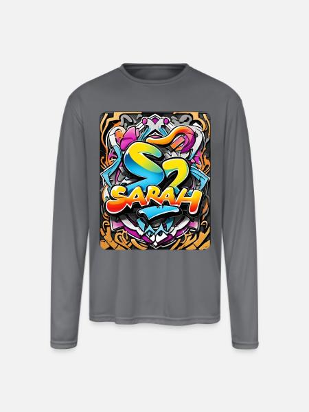 Sarah - Men's Moisture Wicking Performance Long Sleeve T-Shirt - gray