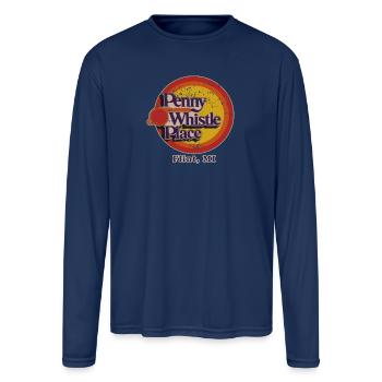 Penny Whistle Place - Men's Moisture Wicking Performance Long Sleeve T-Shirt - navy - Front