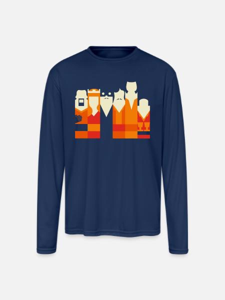 Inconceivably Minimal - Men's Moisture Wicking Performance Long Sleeve T-Shirt - navy