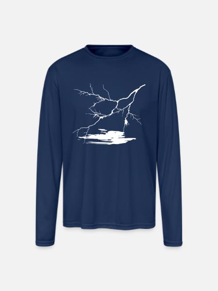 Flash in the night - Men's Moisture Wicking Performance Long Sleeve T-Shirt - navy