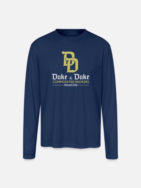 Duke and Duke - Men's Moisture Wicking Performance Long Sleeve T-Shirt - navy