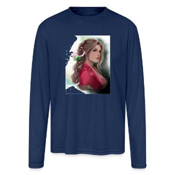 Aerith Active T Shirt - Men's Moisture Wicking Performance Long Sleeve T-Shirt - navy - Front