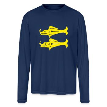 Blue Barracudas - Men's Moisture Wicking Performance Long Sleeve T-Shirt - navy - Front