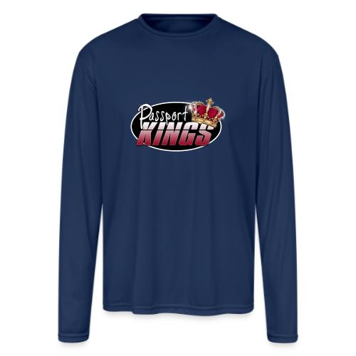 Passport Kings logo for dark shirts - Men's Moisture Wicking Performance Long Sleeve T-Shirt