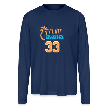 Flint Tropics - Men's Moisture Wicking Performance Long Sleeve T-Shirt - navy - Front
