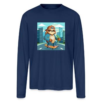 Sloth Mode: Activated - Men's Moisture Wicking Performance Long Sleeve T-Shirt - navy - Front