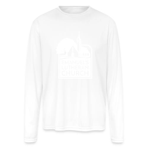 Single Vertical white2 - Men's Moisture Wicking Performance Long Sleeve T-Shirt