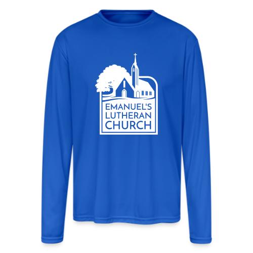 Single Vertical white2 - Men's Moisture Wicking Performance Long Sleeve T-Shirt