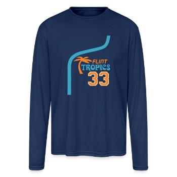 Flint Michigan Tropics - Men's Moisture Wicking Performance Long Sleeve T-Shirt - navy - Front