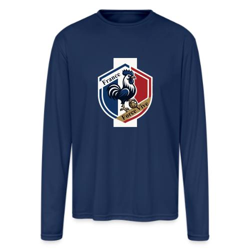 France Rooster T-Shirt, Bleu-Blanc-Rouge gift - Men's Moisture Wicking Performance Long Sleeve T-Shirt