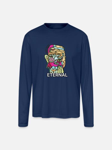 ETERNAL SIDE - Men's Moisture Wicking Performance Long Sleeve T-Shirt - navy