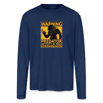 Predator activity is high - Men's Moisture Wicking Performance Long Sleeve T-Shirt - navy - Front