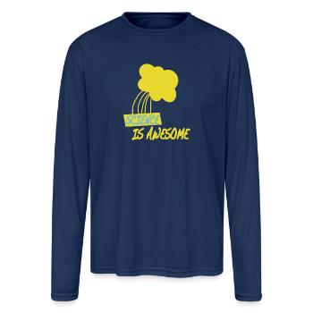 Science is Awesome - Men's Moisture Wicking Performance Long Sleeve T-Shirt - navy - Front