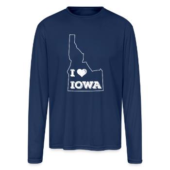 I Love Idaho (white) - Men's Moisture Wicking Performance Long Sleeve T-Shirt - navy - Front