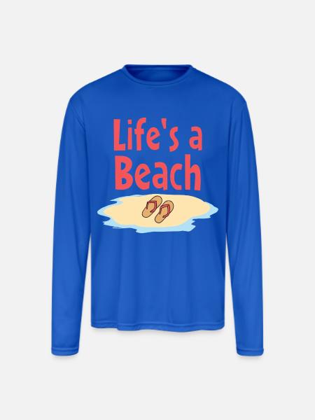 Life's a Beach Sandals Illustration - Men's Moisture Wicking Performance Long Sleeve T-Shirt - royal blue