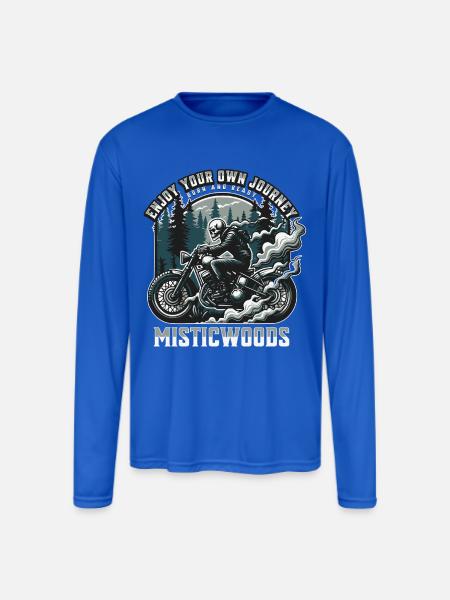 Mystic Woods Skeleton Rider - Men's Moisture Wicking Performance Long Sleeve T-Shirt - royal blue