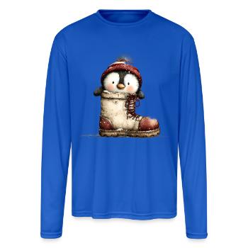 Cute Winter Bear Design – Cozy Aesthetic Hibernato - Men's Moisture Wicking Performance Long Sleeve T-Shirt - royal blue - Front