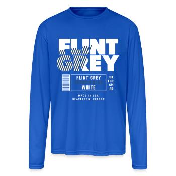 Flint Grey French Blue White Label - Men's Moisture Wicking Performance Long Sleeve T-Shirt - royal blue - Front