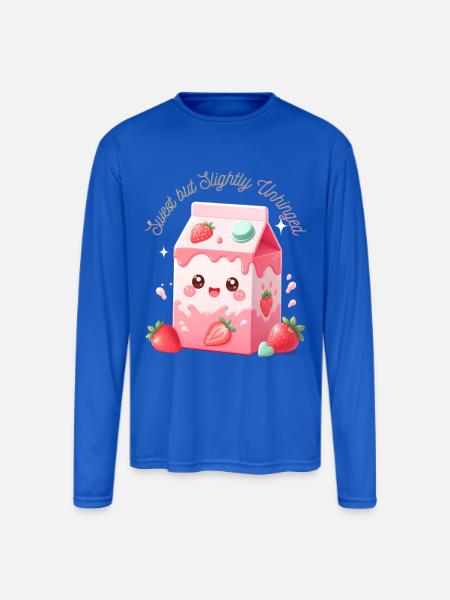 Sweet but Slightly Unhinged Milkbox - Men's Moisture Wicking Performance Long Sleeve T-Shirt - royal blue