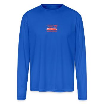 Red Speed Car Neon Sketch - Men's Moisture Wicking Performance Long Sleeve T-Shirt - royal blue - Front