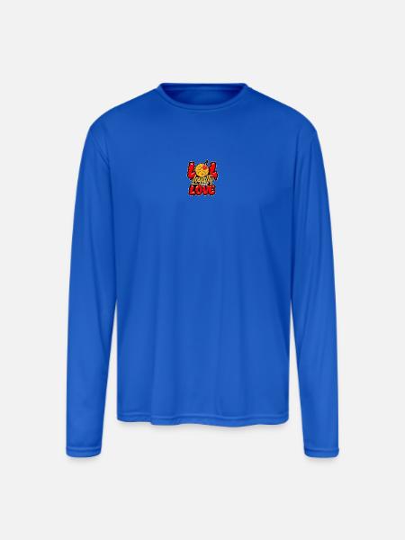 Loyalty Over Love Cartoon Emblem - Men's Moisture Wicking Performance Long Sleeve T-Shirt - royal blue