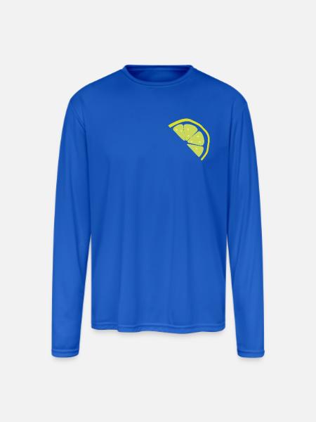 Lemon Slice Neon Pop - Men's Moisture Wicking Performance Long Sleeve T-Shirt - royal blue