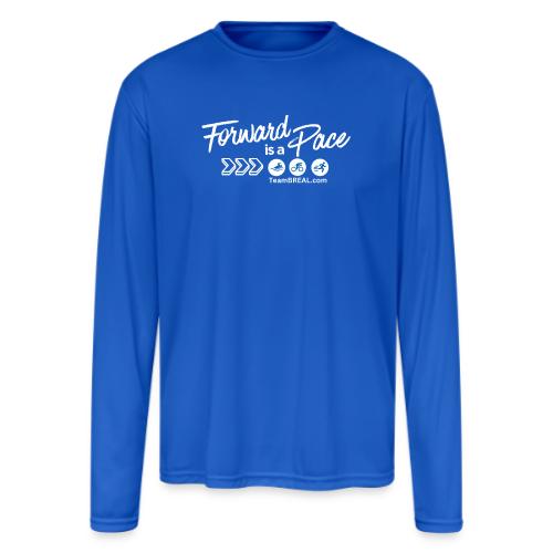 Forward Is a Pace Blue - Men's Moisture Wicking Performance Long Sleeve T-Shirt