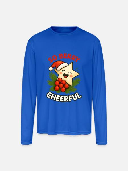 So Berry Cheerful - Men's Moisture Wicking Performance Long Sleeve T-Shirt - royal blue