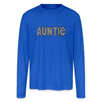 Blessed Auntie Checkered Mothers Day - Men's Moisture Wicking Performance Long Sleeve T-Shirt - royal blue - Front