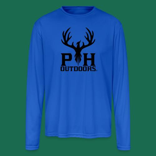 PH Outdoors® Black Logo - Men's Moisture Wicking Performance Long Sleeve T-Shirt