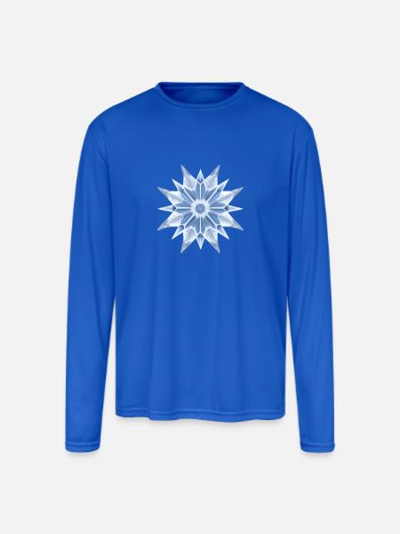 Ice Crystal - Men's Moisture Wicking Performance Long Sleeve T-Shirt - royal blue