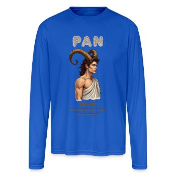 Pan: Keeper of the Untamed - Men's Moisture Wicking Performance Long Sleeve T-Shirt - royal blue - Front