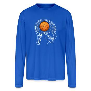 BASKETBALL BRAIN ON X-RAY DESIGN - Men's Moisture Wicking Performance Long Sleeve T-Shirt - royal blue - Front