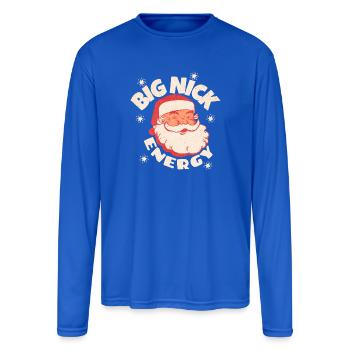 Big Nick Energy Santa - Men's Moisture Wicking Performance Long Sleeve T-Shirt - royal blue - Front