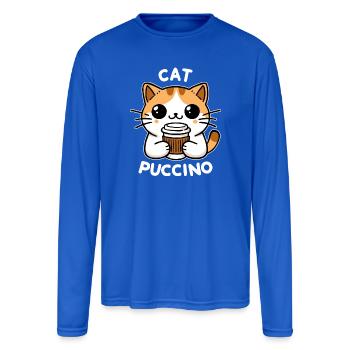 Catpuccino 2 (dark) - Men's Moisture Wicking Performance Long Sleeve T-Shirt - royal blue - Front