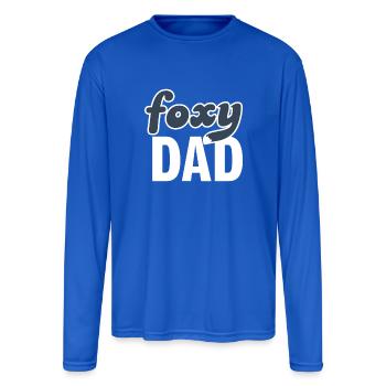 Foxy Dad  - Men's Moisture Wicking Performance Long Sleeve T-Shirt - royal blue - Front