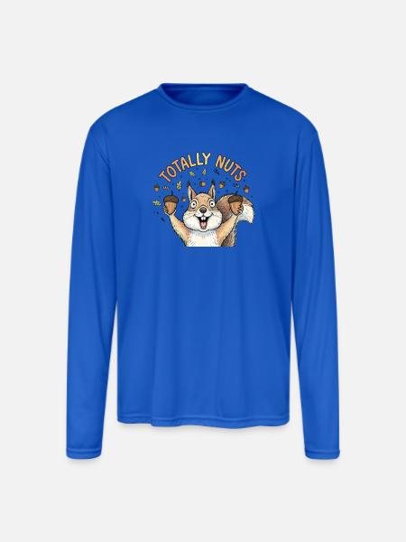 Totaly nuts - Men's Moisture Wicking Performance Long Sleeve T-Shirt - royal blue