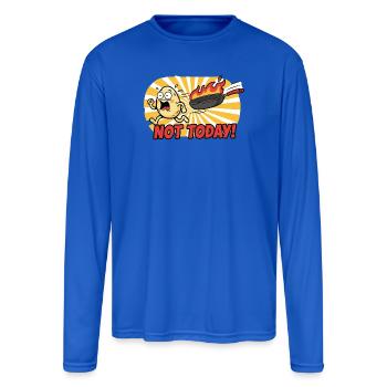 Potato Escape From Pan Not Today - Men's Moisture Wicking Performance Long Sleeve T-Shirt - royal blue - Front