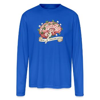 Anatomical Brain with Ivy - Crown of Consciousness - Men's Moisture Wicking Performance Long Sleeve T-Shirt - royal blue - Front