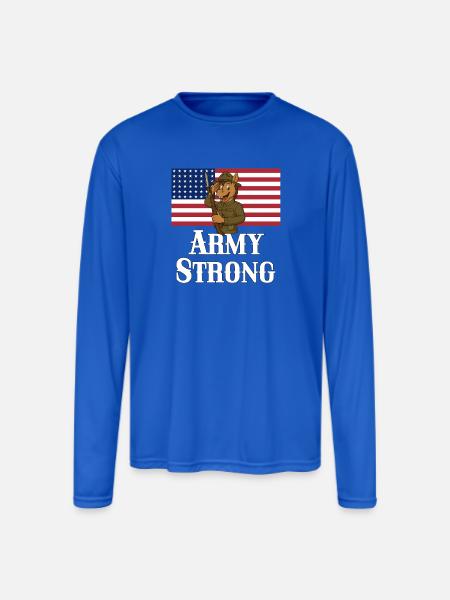 Patriotic Mule Soldier - Men's Moisture Wicking Performance Long Sleeve T-Shirt - royal blue