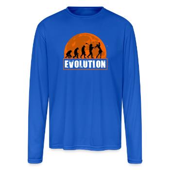 Evolution of Golf Golfing Girl Gift Golf Player - Men's Moisture Wicking Performance Long Sleeve T-Shirt - royal blue - Front