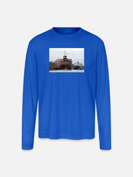 Sherwin and Arthur - Men's Moisture Wicking Performance Long Sleeve T-Shirt - royal blue