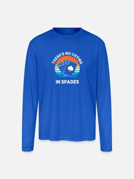 Spades Card Game Poker Player - Men's Moisture Wicking Performance Long Sleeve T-Shirt - royal blue