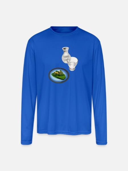 Sake with Spinach - Men's Moisture Wicking Performance Long Sleeve T-Shirt - royal blue