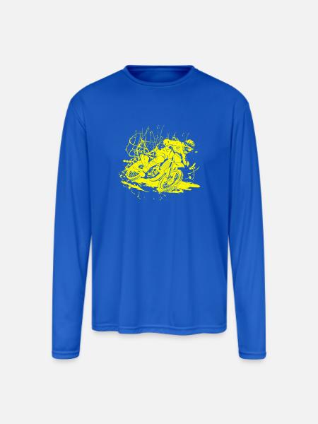 Neon Splash Chaos - Men's Moisture Wicking Performance Long Sleeve T-Shirt - royal blue