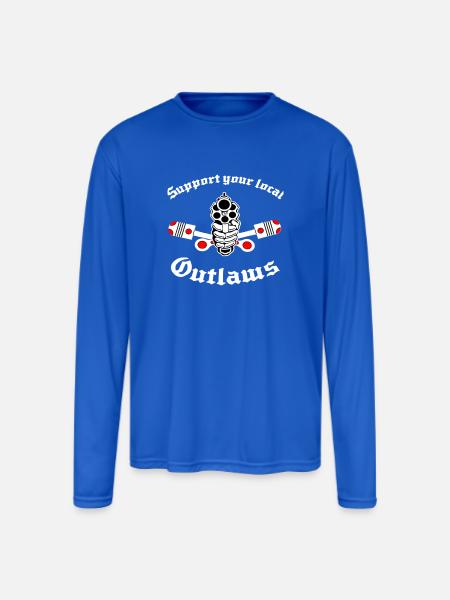 Support Local Outlaws Emblem - Men's Moisture Wicking Performance Long Sleeve T-Shirt - royal blue